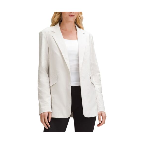 Lululemon �Relaxed-Fit Twill� Ivory Cotton Blazer Size L - Picture 1 of 5